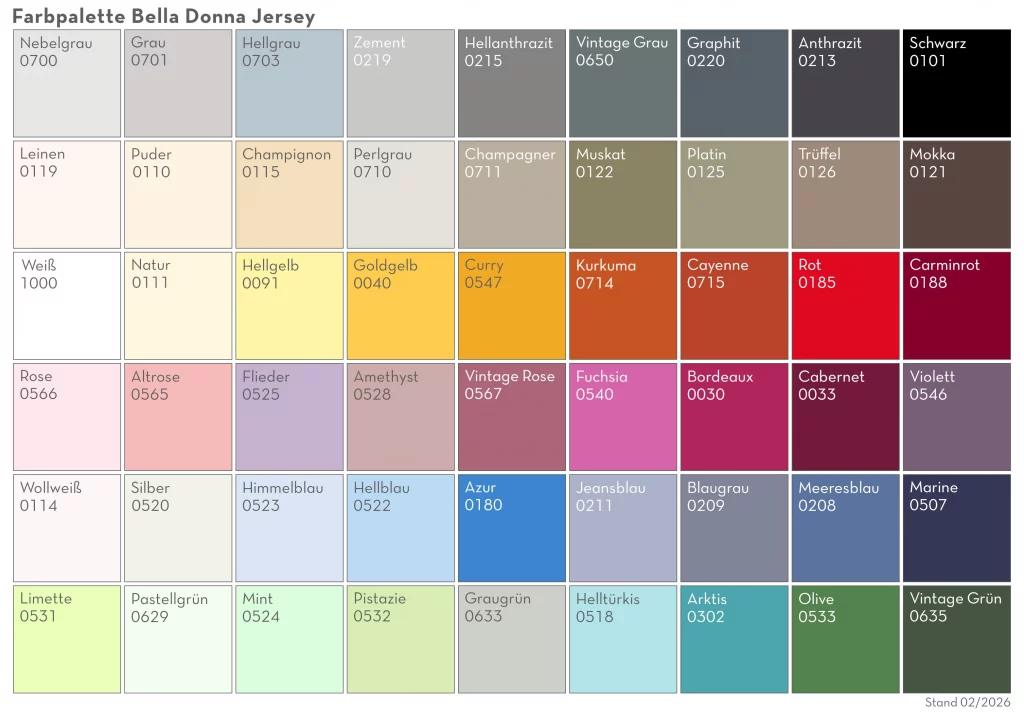 Farbblatt für Bella Donna Jersey